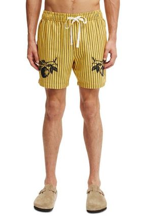Cotton On Mens Easy Short in Yellow Fruits Stripe at Nordstrom, Size X-Small