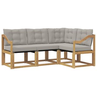 vidaXL Conjunto De Sof&aacute;s De Exterior 4 Pcs Blanco Y Gris Claro Vidaxl
