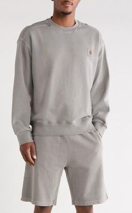 Carhartt Work in Progress Nelson Logo Patch Sweatshirt in Yosemite (Garment Dyed) at Nordstrom, Size Xx-Large