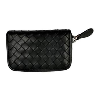 Bottega Veneta Black Leather Coin Purse/Coin Case (Pre-Owned)