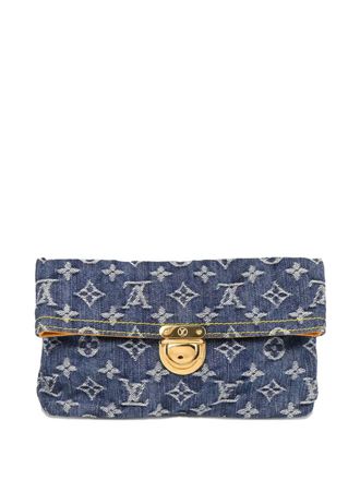 Louis Vuitton 2006 Monogram denim clutch bag - women - Leather/Denim - One Size - Blue