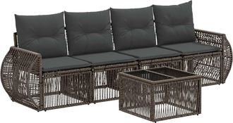 vidaXL Conjunto De Sof&aacute;s De Jard&iacute;n 5 Uds. Gris Y Gris Oscuro Vidaxl