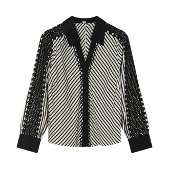 Gustav Carmen Borduurshirt - Dames - Blouses & Shirts - Zwart - Maat: XL Viscose