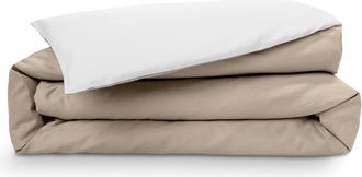 Emma Katoenen Dekbedovertrek 240x220 cm Wit&Beige