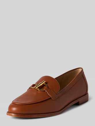Lauren Ralph Lauren Loafer aus echtem Leder mit Logo-Applikation Modell BLAIKE in Cognac, Gr&ouml;&szlig;e 37,5