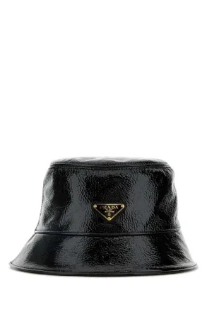 Prada Womens Black Naplak Bucket Hat Nero Cappelli E Fasce Per Capelli