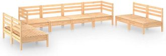vidaXL Juego De Muebles De Jard&iacute;n 8 Piezas Madera Maciza De Pino Vidaxl