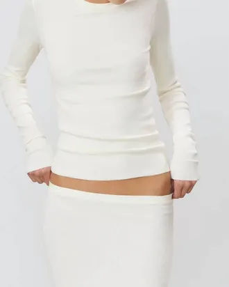 &Eacute;terne Long Sleeve Fitted Top In Cream