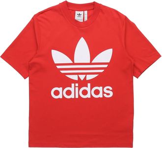 adidas originals Logo Loose Short Sleeve Red FM3796