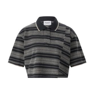 Isabel Marant Tops, Dames, Veelkleurig, XS, Cropped Polo Shirt