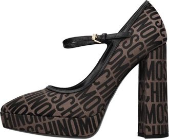 Moschino Leren en stoffen pumps - Dames - Pumps - Veelkleurig - 37 1/2 EU - Leer - Schoenen