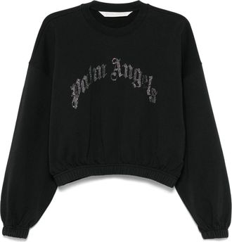 Palm Angels curved-logo sweatshirt - women - Cotton/glass - S - Black