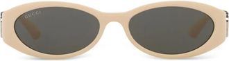 Gucci oval-frame sunglasses - women - Plastic - 54 - Neutrals