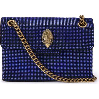 Kurt Geiger Mini Kensington Embellished Fabric Convertible Crossbody Bag in Dark Blue at Nordstrom Rack
