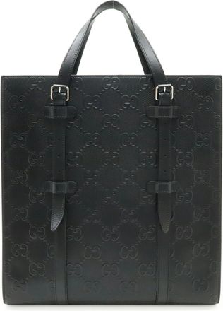 Gucci Black Leather Tote Bag (Pre-Owned)
