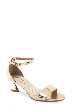 Aerosoles Jazzy Ankle Strap Sandal in Gold Metallic Faux Leather at Nordstrom Rack, Size 7