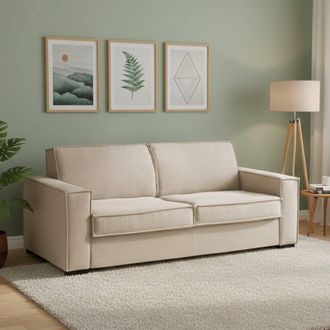 Dmora Talamo Italia - Sofa Cama Achiropita, Gran Sof&aacute; De 2 Plazas, 100% Made In Italy, Sof&aacute; De Sal&oacute;n Con Apertura Giratoria, En Tela Acolchada, Con Reposabr