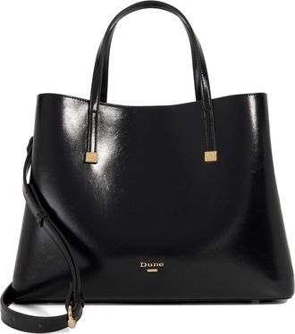 Dune London Womens Accessories Dominant - Double Grab Handle Tote Bag - Black Leather - One Size