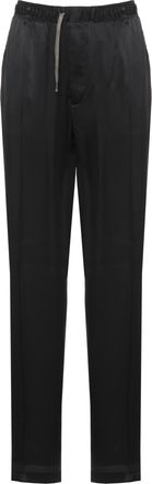 Maison Margiela Silky Relaxed Fit Trousers with Iconic Embroidery