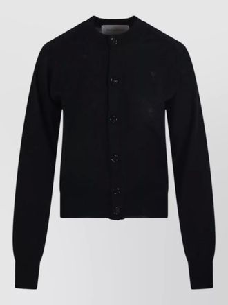 Ami adc round neck merino wool cardigan