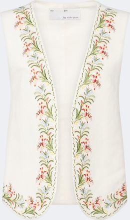 Xu Zhi Embroidered silk and linen vest