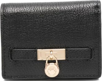 Michael Kors Zwarte Pebble Portemonnee met Gouden Sluiting - Dames - Portefeuilles - Zwart - ONE Size - Accessoires