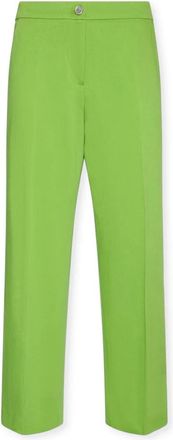 Elena Miro Cropped Gabardine Broek - Dames - Vrijetijds broeken - Groen - 4XL - Katoen - Broeken