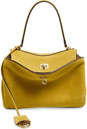 Balenciaga Rodeo Suede Top Handle Bag in 7016 Curry at Nordstrom