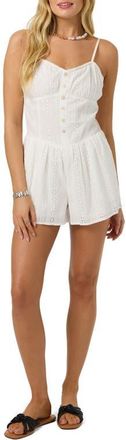 O'Neill Olive Cotton Romper in White at Nordstrom, Size X-Small