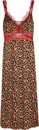 Never Fully Dressed Jurk met dierenprint en kanten afwerking - Bruin