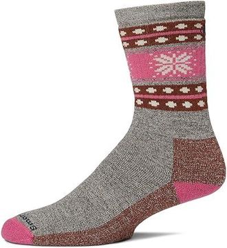 Smartwool Everyday Snowflake Dream Crew Socks Knee High Socks Shoes Taupe/Natural Marl : LG (US Mens Shoe 9-11.5 - Womens Shoe 10-12.5)