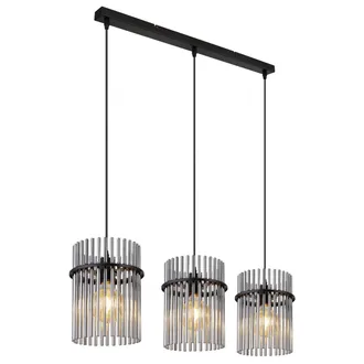 Globo Lighting Lampada A Sospensione - Gorley - Nero - Vetro Vetro Fum&eacute; - Globo