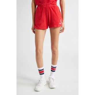 Sporty & Rich Vendome French Terry Shorts in Fire Red at Nordstrom, Size Large
