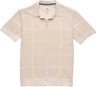 Surfside Supply Mens Brent Knit Short Sleeve Sweater Shirt In White Sand
