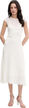Karl Lagerfeld Flared Midi Dress - Dames - Casual kleedjes - Wit - XS - Polyester - Kleedjes
