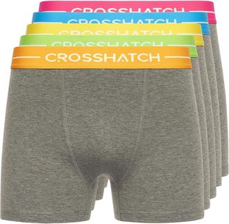 Crosshatch Heren Astral Bright Boxershorts (Set van 5) (Houtskool mergel)
