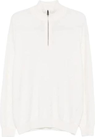 Lisa Yang Trui met halve rits - Heren - Coltruien - Wit - 2XL - Kasjmier - Truien & Vesten
