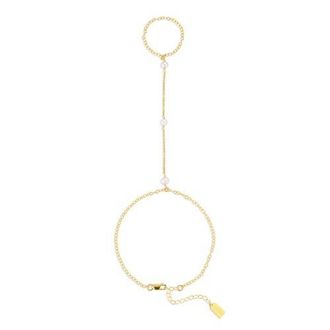 Set & Stones Bobbi Pearl Hand Chain in Gold at Nordstrom, Size 7