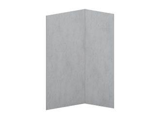 Vente-Unique Conjunto de 2 paneles de ducha con efecto de cemento pulido en aluminio con perfiles - L90 x L120 x Alt. 210 cm - ARFINO