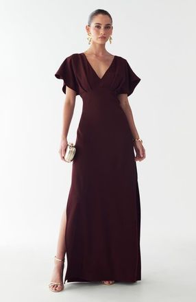 BWLDR Aura Maxi Dress in Burgundy at Nordstrom, Size 6