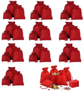 OEM Juego De 30 Bolsas De Lino Con Cord&oacute;n Ajustable, 3 Tama&ntilde;os (10 Bolsas Por Tama&ntilde;o), Bolsas Peque&ntilde;as De Tela Para Rellenar, Halloween, Pascua