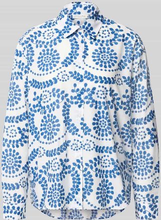 Christian Berg Relaxed Fit Bluse im Allover-Look in Blau, Gr&ouml;&szlig;e 34