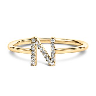 House of Brilliance 10K Gold Diamond Accent Initial A-Z Ring