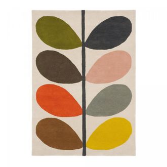Orla Kiely Alfombra de sal&oacute;n 250x350 cm copetudo a mano de lana multicolor