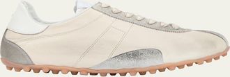Maison Margiela Mens Sprinters Nylon and Leather Low-Top Sneakers
