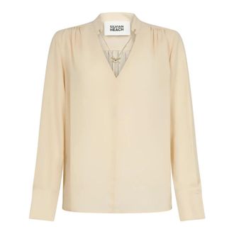 Silvian Heach Overhemden, Dames, Beige, 2Xs, Polyester, Dathio Blouse
