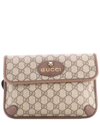 Gucci Brown Gg Coated Canvas Neo Flap Belt Bag (Authentic Pre-Loved)