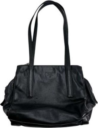 Prada Pre-owned Leather prada-bags - Dames - Vintage Schoudertas - Zwart - ONE Size - Leer - Vintage