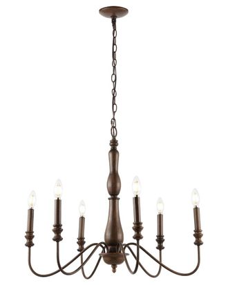 Jonathan Y Designs Jonathan Y Victoria 29In 6-Light Rustic Midcentury Iron Led Chandelier