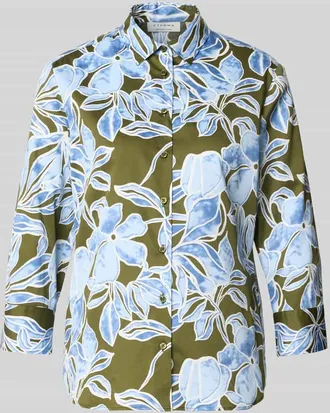 Eterna Bluse mit Hemdblusenkragen und 3/4-Arm in Gruen, Gr&ouml;&szlig;e 34